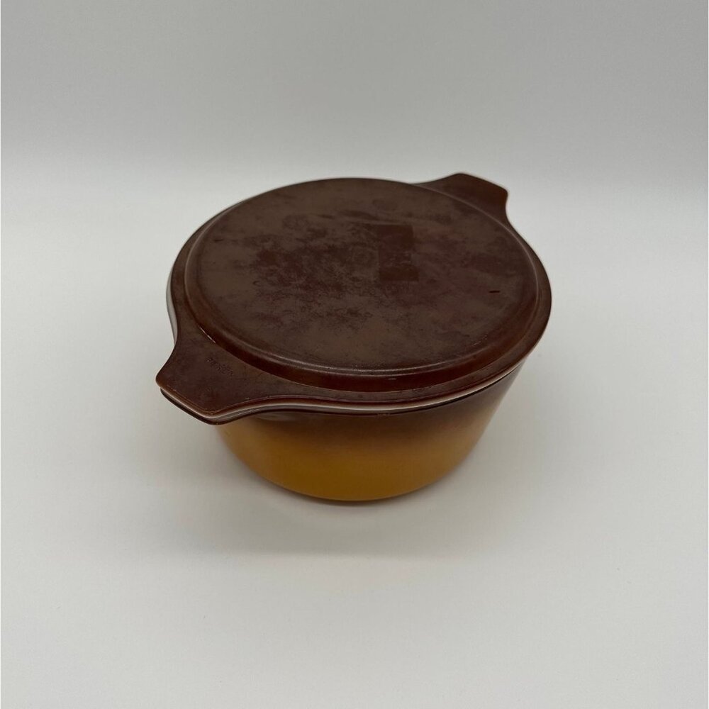 Vintage Pyrex Casserole Dish Cinderella Old Orchard Brown Bakeware 474 USA READ